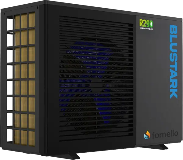 Pompa de caldura Fornello BLUSTARK monobloc, aer-apa, ecologica R290, , incalzire/racire/apa calda, 8.3 kW, Qsense 9 , Full DC Inverter – ERP A+++, Wi-Fi