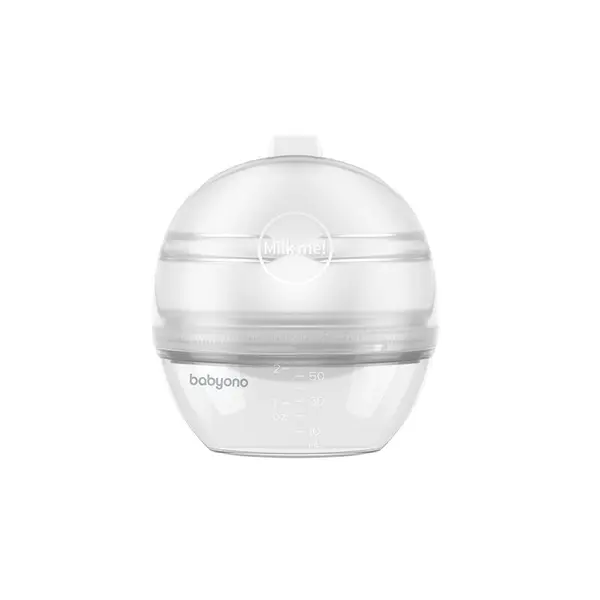 Pompa de san, BabyOno, 2 in 1, Colecteaza si pompeaza, Compacta, Special conceputa pentru sutien, Fara BPA, 60 ml, Alb