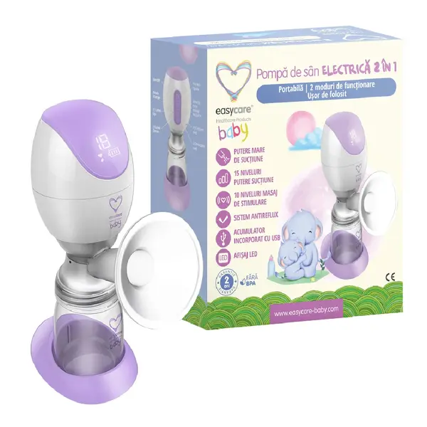 Pompa de san electrica 2 in 1 portabila, EasyCare Baby