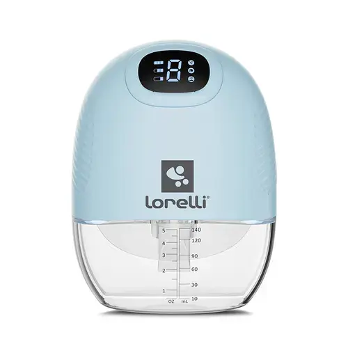 Pompa de san electrica Lorelli Alice, portabila, utilizare fara maini, recipient 140ml, Albastru