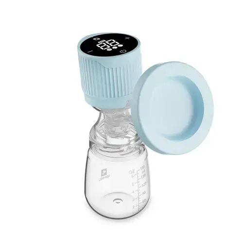 Pompa de san electrica Lorelli Lila, recipient 180ml, ecran LCD, Albastru