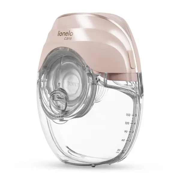 Pompa de san, Lionelo, Fidi Free Slim, Portabila, Cu accesorii, Hands-free, Trifazata, Panou control, Autonomie pana la 3 h, 9 functii de masaj, Silentioasa- 40 db, Capacitate 150 ml, Roz