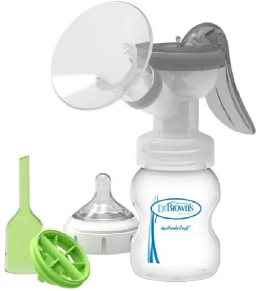 Pompă de sân manuală Dr. Brown's - Cu accesorii