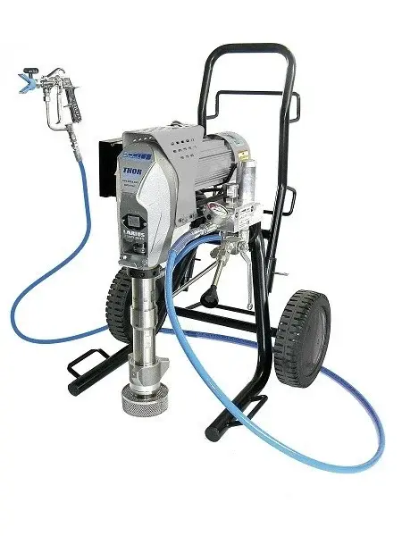 Pompa de vopsit / zugravit AIRLESS Industriala cu Carucior - Complet Echipata - 7,5L/min - Larius Thor