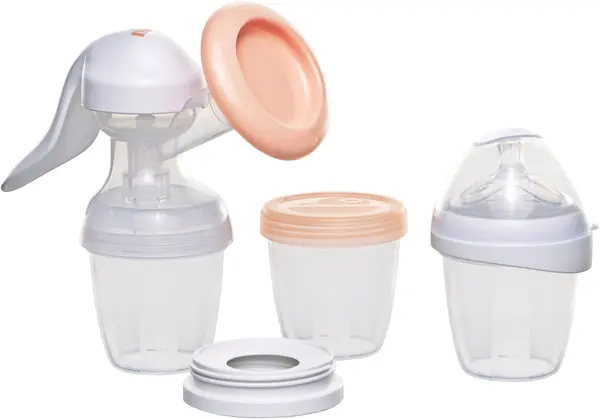 Pompă manuală pentru sân NIP - cu sticlă, 150 ml