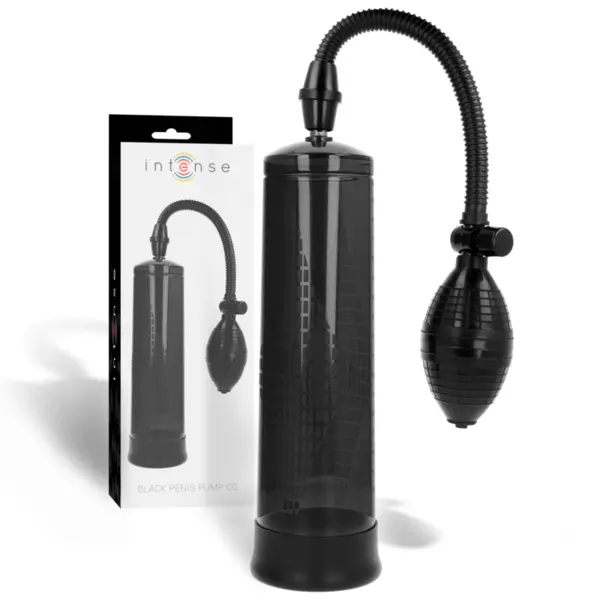 Pompa pentru penis Intense – Pump 02 , cu manometru, mărire penis, neagră, 20 cm