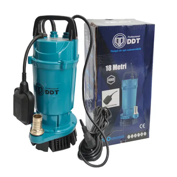 Pompa submersibila apa curata cu plutitor , DDT , QDXS-0,4F , 400 W , 1.5 m ³ h , 2860 Rpm , 18 Metri