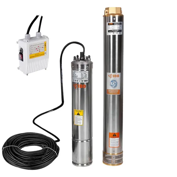 Pompa Submersibila Rezistenta la Nisip, IBO 4SDM 3/14, 1.1 KW, 230V, 94 l/min, H Refulare 103 m + 20 m cablu