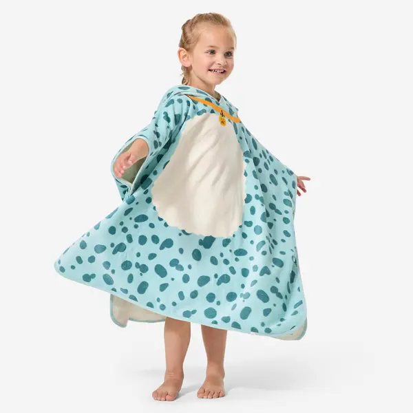 Poncho de baie bumbac Verde imprimeu câine Bebeluși