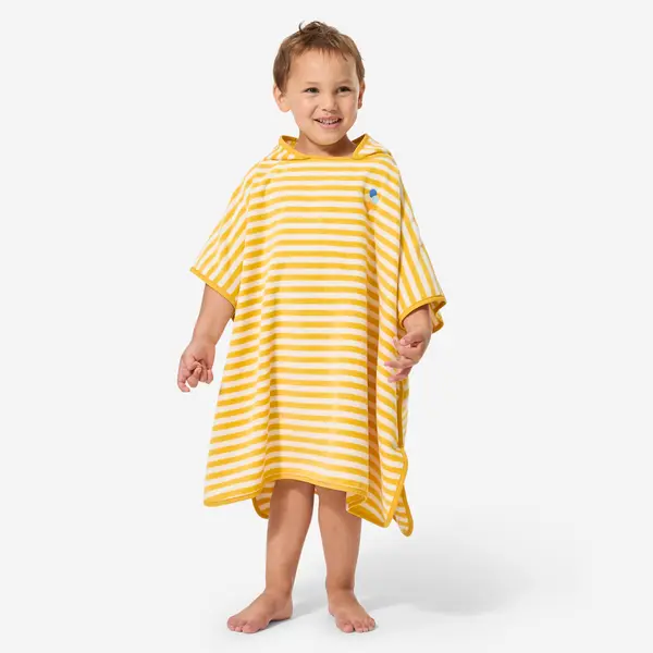 Poncho de baie dungi galben Bebeluși
