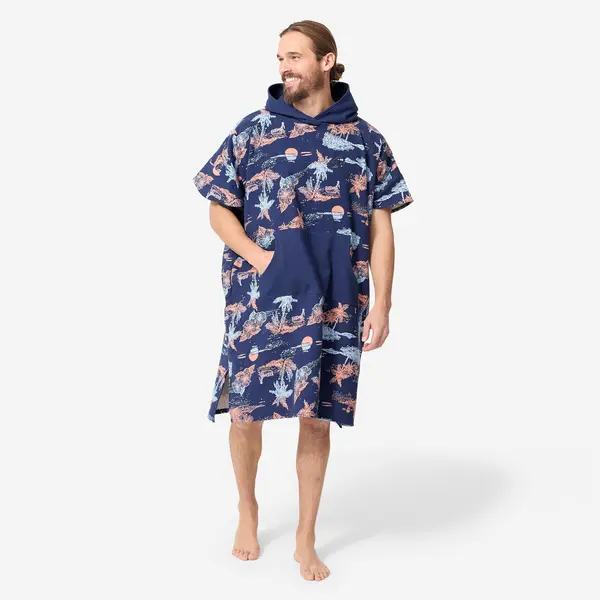Poncho de plajă surf 500 Stories Albastru Adulți peste 150 cm