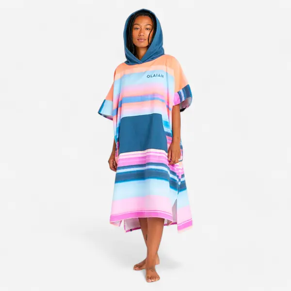 Poncho de plajă surf 500 Sunset Roz Adulți peste 150 cm