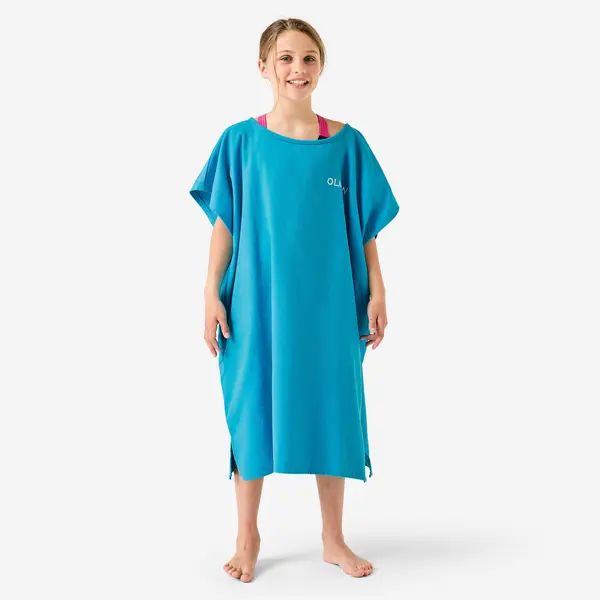 Poncho surf 100 Albastru Copii
