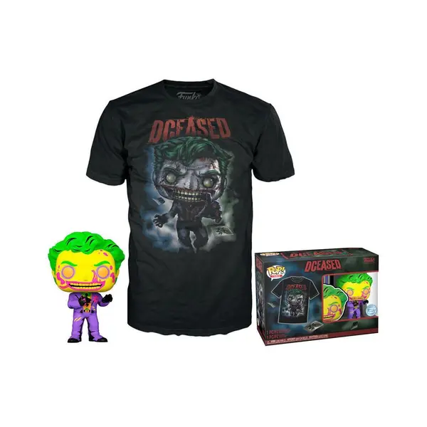 Pop! Comic Cover Dc The Joker Blacklight & T Shirt L