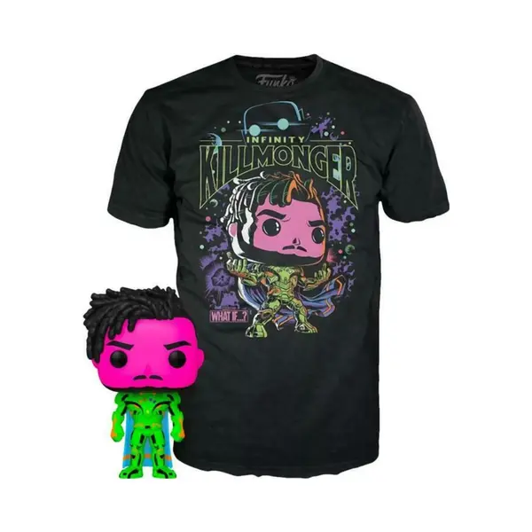 Pop! Marvel What If...? Infinity Killmonger Blacklight & T Shirt M