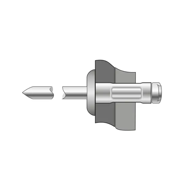 Pop-nituri Multigrip Cap Bombat Aluminiu - Inox-4 X 12.5