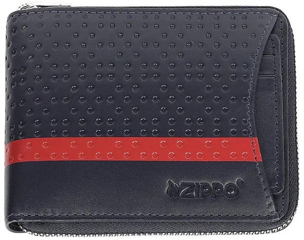 Portofel bărbătesc Zippo Navy Blue - Cu fermoar și husă detașabilă
