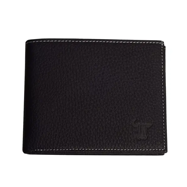 Portofel barbati din piele naturala bleumarin Eyelet