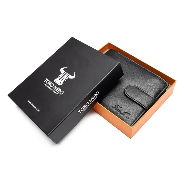 Portofel barbati din piele naturala negru Vox,protectie RFID