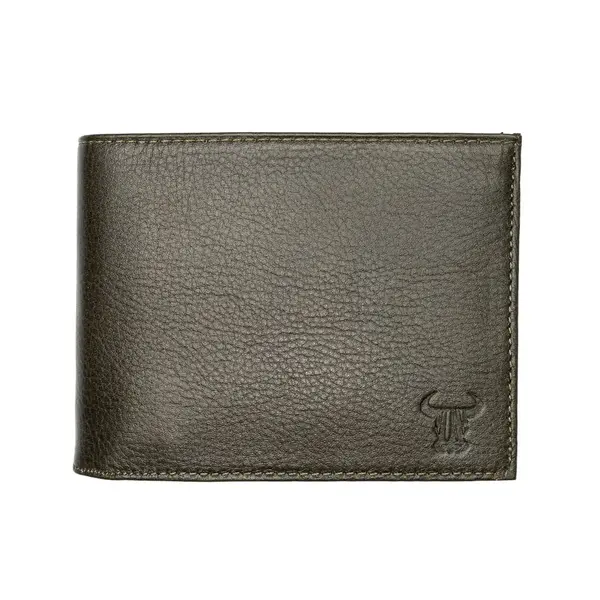 Portofel barbati din piele naturala verde Muselles Eyelet