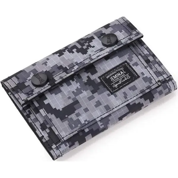 Portofel Barbati, Zamo®, Army, Material Textil, Inchidere Velcro, 5 Compartimente, 13x9x1.5cm, Camuflaj Gri