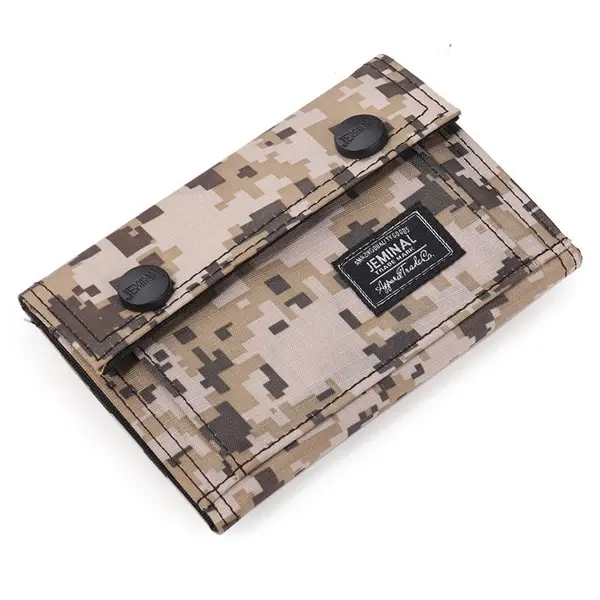 Portofel Barbati, Zamo®, Army, Material Textil, Inchidere Velcro, 5 Compartimente, 13x9x1.5cm, Camuflaj Bej