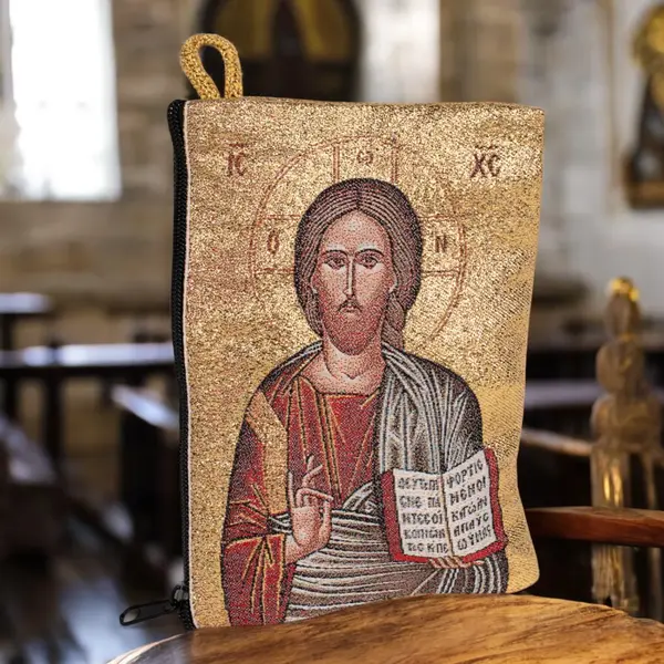 Portofel cu icoană ortodoxă tapițat din Ierusalim - Default Title