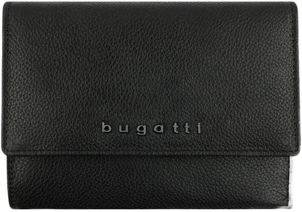 Portofel din piele pentru femei Bugatti Bella - Flip, RFID protecţie, negru