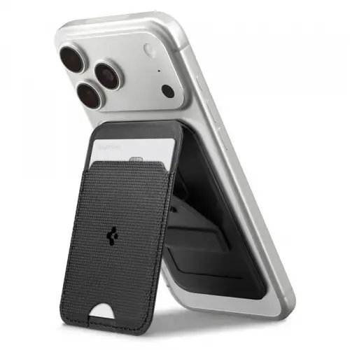 Portofel MagSafe, Spigen, Slim Fold Tripod S314-3, Negru