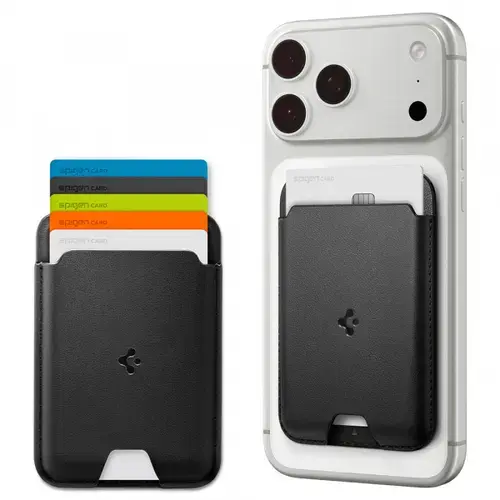 Portofel MagSafe, Spigen, Valentinus MagFit, Negru