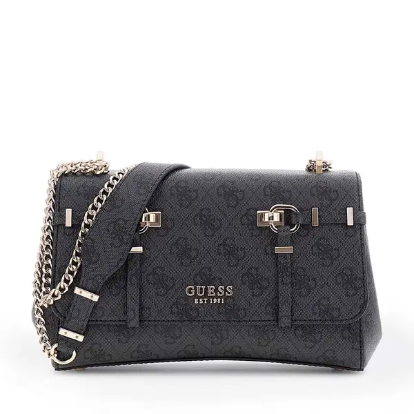Poșetă crossbody femei Guess Leona Logo neagră 911POSSHWSG9917210N