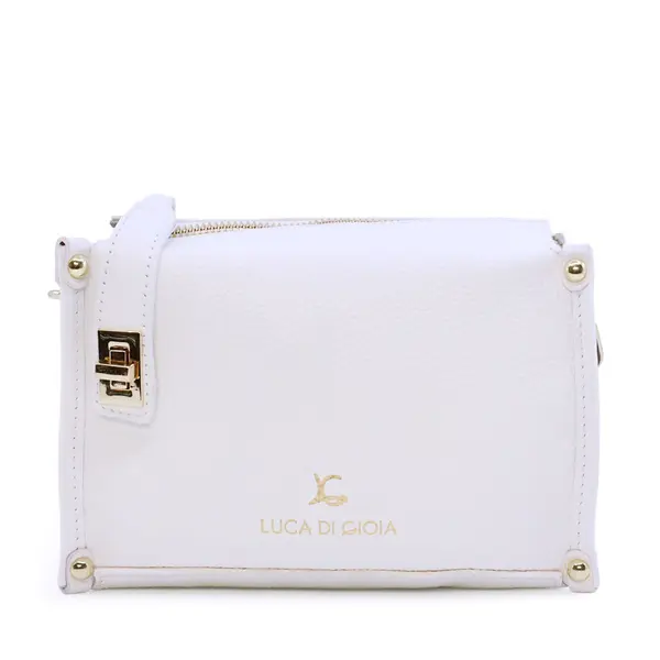 Poșetă crossbody femei Luca di Gioia albă din piele 144posp3706a