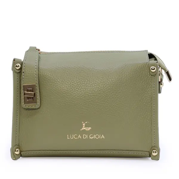 Poșetă crossbody femei Luca di Gioia verde din piele 144posp3706v