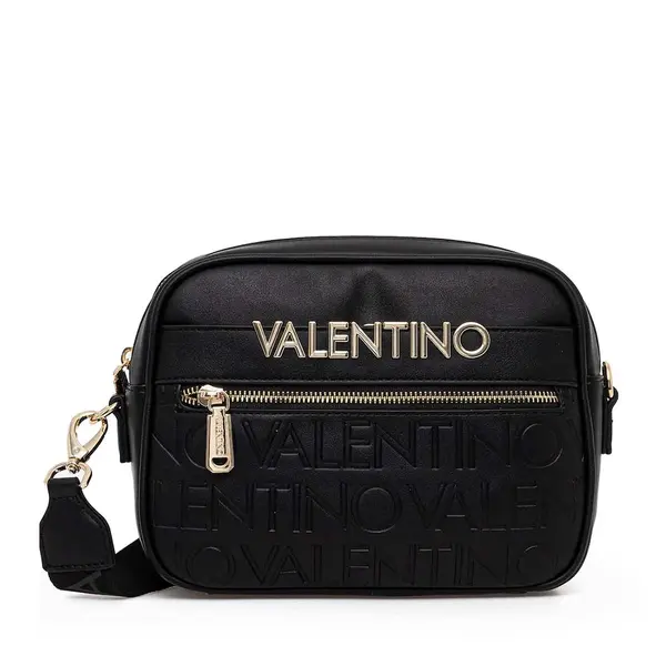 Poșetă crossbody femei Valentino Cora neagră cu logo metalic 1951POSSVBS9OO15N