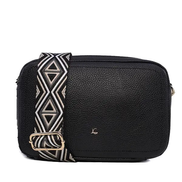 Poșetă crossbody Luca di Gioia neagră din piele 245POSP24099N