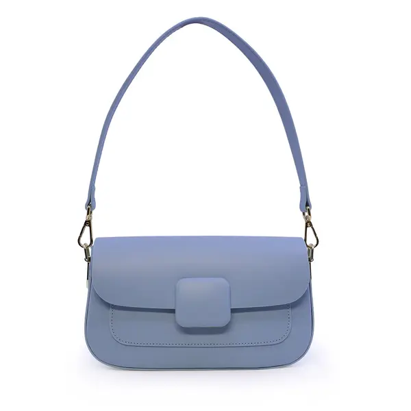 Poșetă satchel femei Enzo Bertini albastru deschis din piele 154POSP3739AZ