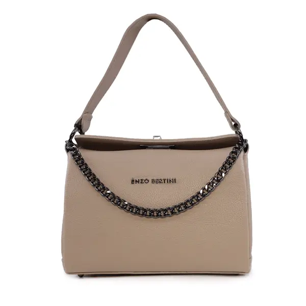 Poșetă satchel femei Enzo Bertini taupe din piele naturală 154posp3317ta