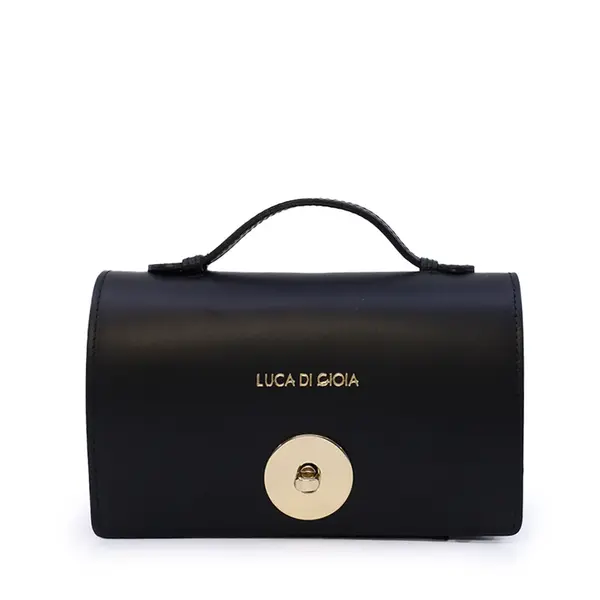 Poșetă satchel femei Luca di Gioia neagră din piele 144posp3574n