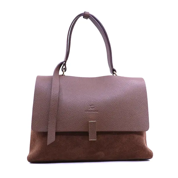Poșetă satchel femei Luca di Gioia taupe din piele 245POSP25912TA