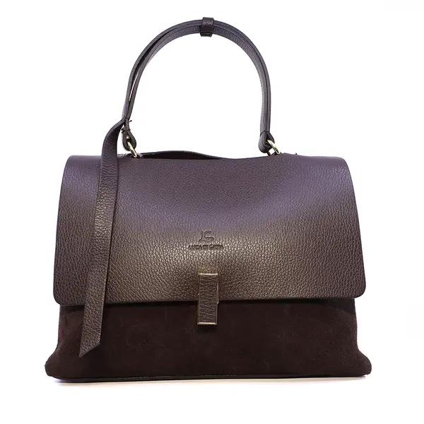 Poșetă satchel Luca di Gioia maro din piele 245POSP24085TDM