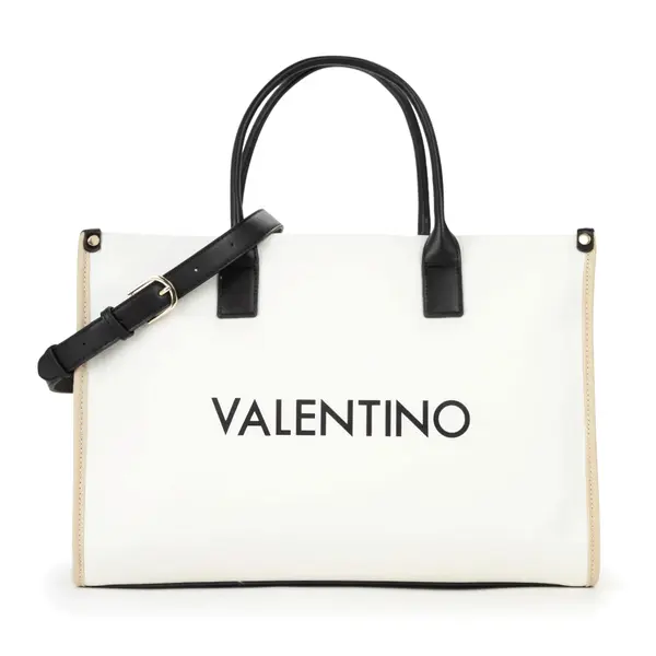 Poșetă shopper femei Valentino Acantha Re bej cu logo 1951POSSVBS9U304BE