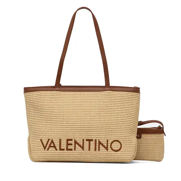 Poșetă shopper femei Valentino Maiam bej cu logo 1951POSSVBS9TE01BE