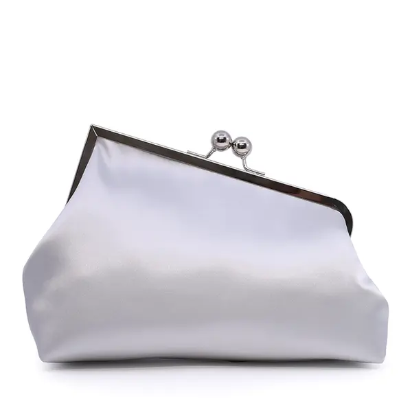 Poșetă tip clutch femei Benvenuti argintiu din satin 290PLS19509AG