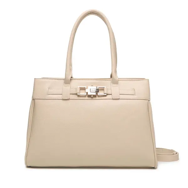 Poșetă tote femei Valentino Alina Re bej cu accesoriu deco 1951POSSVBS9QB01BE