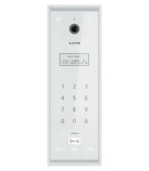 Post de exterior videointerfon Electra, blocuri 40 apartamente, montaj aparent, acces cu RFID, alb, VPE.0BS03.ELWTL