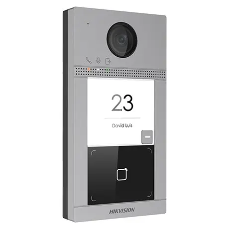 Post de exterior videointerfon IP Hikvision DS-KV8113-WME1, WiFi, pentru o singura familie, montaj aplicat, 2 relee