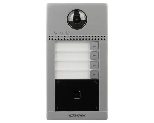 Post de exterior Wi-Fi pentru videointerfon, 2 MP, 4 familii, TCP/IP, mifare 13.56 Khz, PoE, Hikvision, DS-KV8413-WME1(C)/Surface