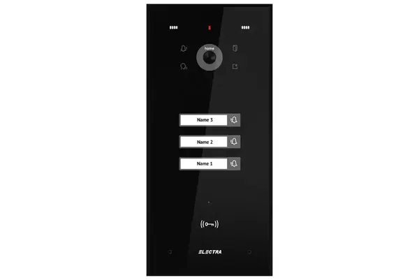 Post exterior videointerfon Electra VPH.03F03.ELBTL, 3 familii, montaj ingropat, IP44, negru