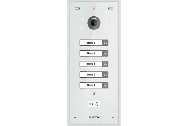Post exterior videointerfon Electra VPH.05S03.ELWTL, 5 familii, montaj aparent, IP44, alb