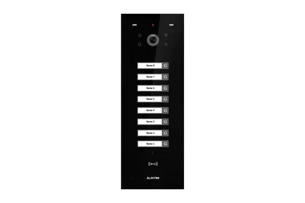 Post exterior videointerfon Electra VPU.08F03.ELBTL, 8 familii, camera CMOS, tastatura touch, acces RFID, montaj incastrat, IP44